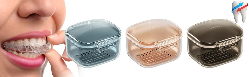 Prosthesenbox retainer box prosthesis bath box cup with a filter basket prosthesis rack storage container for travel cleaning sensitive retainer cleaning box tooth protection box (apricot) - product information 1