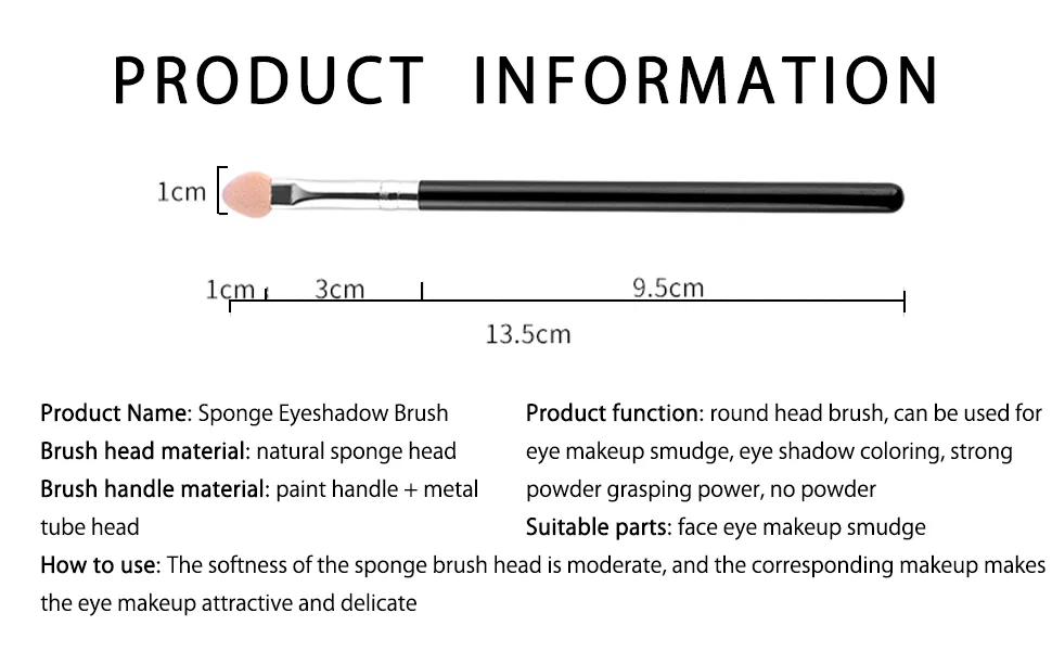 WanFengXue 10pcs Reusable Portable Long Handle Sponge Oval Eyeshadow Brush - product information 4