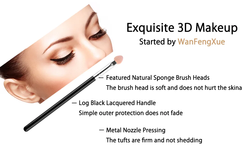 WanFengXue 10pcs Reusable Portable Long Handle Sponge Oval Eyeshadow Brush - product information 6