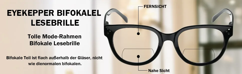 Eyekepper 4 Pack Bifocal Glasses for Women Reading Under the Sun Stylish Bifocal Reading Glasses Tinted Lenses - Eyekepper Large Frame Bifokale Lesebrille Frauen Oversize Bifokale Leser
