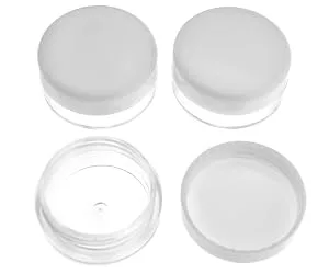 CREATE IDEA 100PCS 3ML plastic sample clear pots glass jars jars empty with lid transparent samples cosmetic container plastic pot for cosmetics cream lip balm lotion - B083TSK2XM