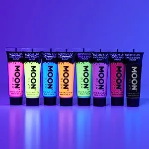 Moon Glow Pastel Neon UV Face and Body Paint 12ml Includes UV Keychain (10 Count (1 Count)) - product information 4