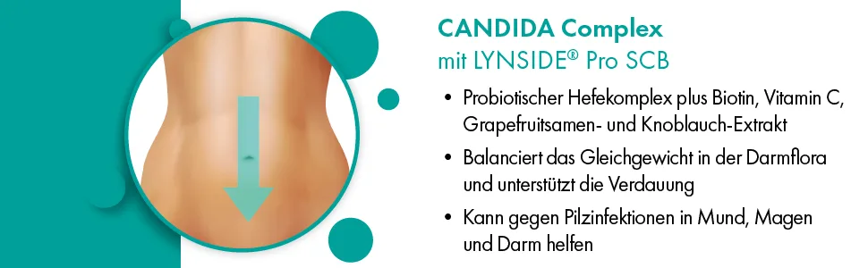 Botanicy Candida Complex - 60 capsules - at Candida Albicans - Vitamin C Biotin probiotic yeast mushroom capylic acid grapefruit & garlic extract 60 pieces (1 Pack) - Candida Complex