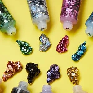 Moon Glitter - Gel with shimmering fine glitter - 12ml - Set of 8 colours - Glitter face paint - Moon Glitter