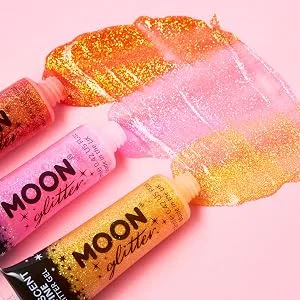 Moon Glitter - Gel with shimmering fine glitter - 12ml - Set of 8 colours - Glitter face paint - Moon Glitter