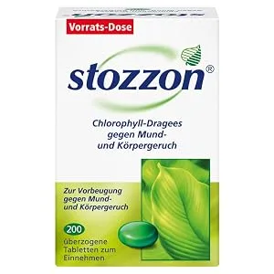 Stozzon Chlorophyll-Drag es 20 mg coated tablets effectively prevent bad breath and body odor 200 dragees 89 g (1 pack) - stozzon