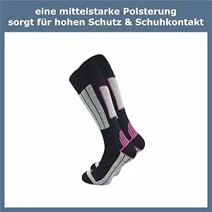 GAWILO women's ski socks with padding (4-pack) 20% warming wool 39-42 black+ - Mit Polsterung