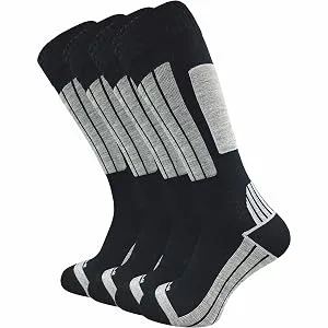 GAWILO men's ski socks with padding (4-pack) 20% warming wool 43-46 black - Damen Skisocken mit Polsterung