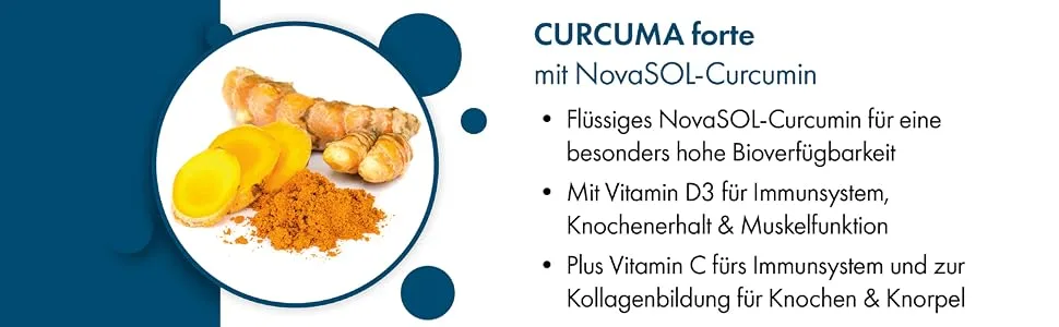 Botanicy Curcuma Forte 3 Pack - Liquid Novasol Curcumin Plus Vitamins C and D - High bioavailability high -dose hormone -free - 90 turmeric capsules 90 pieces (3 -pack) - Curcuma forte
