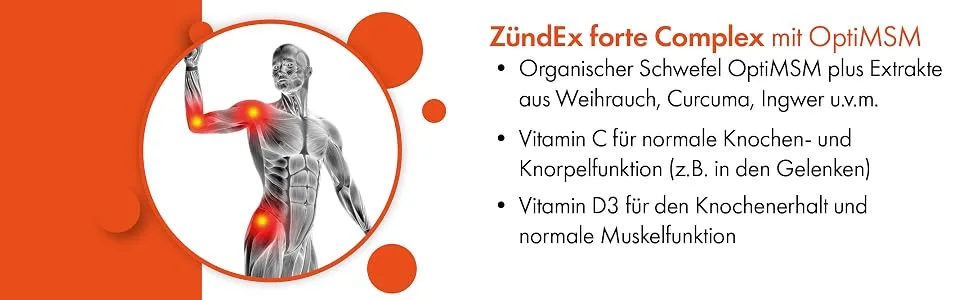 BOTANICY ZUNGEX FORTE COMPLEX 3 SPALL - Optimsm high dose extract from Boswellia Serrata Inline curcuma myrrh ginger & cranberry - plus vitamins & trace elements - 180 msm capsules 60 pieces (3 -pack) - Zündex