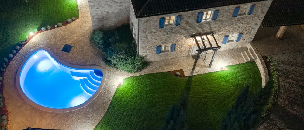 Lylmle resin filled LED pool lighting par56 35w ultra-lach RGB color change pool headlight external synchronization with remote control dimmable swimming pool lamp IP68 waterproof 12V AC (2-pack) 2 pack - pool