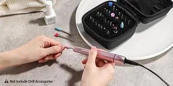 Oneleaf Nail Drill Bits Holder, Kit Organizer Storage Case Displayer Container, Waterproof Portable Organizer Bag, Efile Nail Bits Professional Nail File Bits Manicure Tools-Black-Only Case - Oneleaf Nail Drill Bits Holder