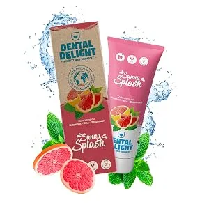 DENTAL DELIGHT Bahama Breeze Toothpaste Pineapple Coconut Vegan Climate Neutral Microplastic Free Yellow 75ml Pineapple Coconut 75 g (1 pack) - Sunny Splash
