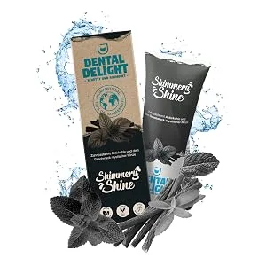 Dental delight toothpaste - vegan toothpaste with taste - gum structure - tooth mousse - tooth paste (activated carbon mint 75 ml (12 pack)) - Shimmery Shine