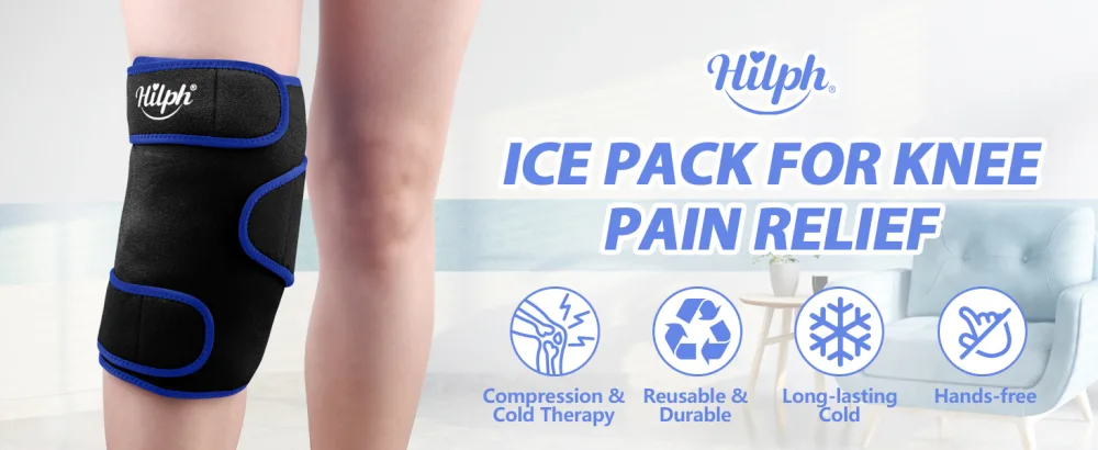 Hilph big knee cooling cuff ovid cooling pad knee cooling pads cooling package cooling compress cooling pack knee for knee replacement operations swelling tongue knee cooling strap -black - product information 1