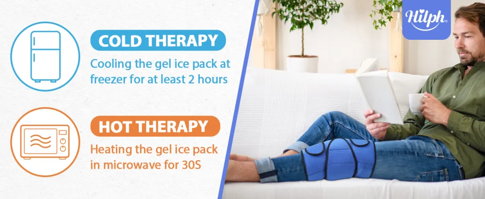 Hilph cooling cuff knee cooling cooling pack to knee pain cold warm compress cooling pillows for knee replacement operations/arthritis/bruises/swelling - large fridge package - product information 6