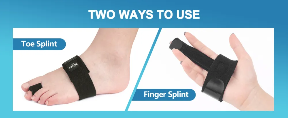 Hilph 2 Pack toe rail toe protection hammer toe corrators toe extensor toe more bladed for painting stains claw toe toe bandage to align and support broken toes black - product information 5