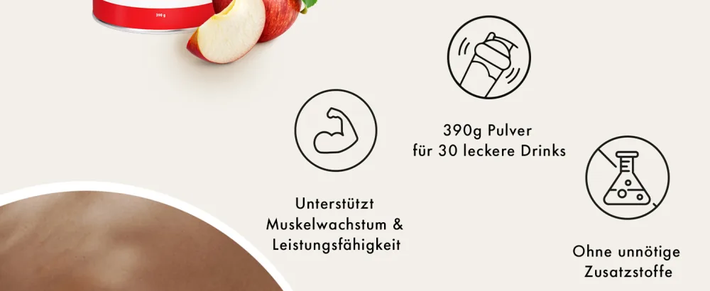Foodspring Pump Pre-Workout for Extra Boost in Training-Pre Workout Drink Kaffein-Free & Without Sugar-Pre Workout Booster for muscle growth & performance (390g | Saurer apple) - foodspring