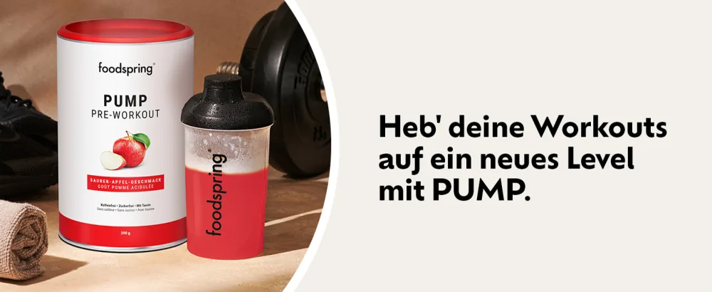 Foodspring Pump Pre-Workout for Extra Boost in Training-Pre Workout Drink Kaffein-Free & Without Sugar-Pre Workout Booster for muscle growth & performance (390g | Saurer apple) - foodspring