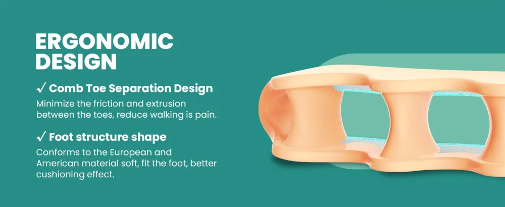 Welnove Toe Separators - 8 Pack Toe Straighteners - Bunion Corrector for Women Men Overlapping Toes - Beige - correct toe