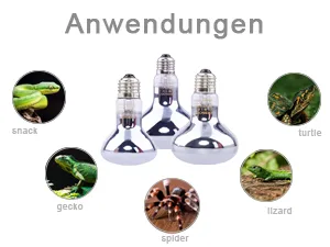 DERNORD Reptile Basking Heat Lamp Bulb for Bearded Dragon Tortoise Chicks 2-Pack 50W 50.0 Watt - Anwendungen