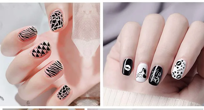 Biutee 12pcs nail stamping stencils plate set with storage bag Leaf/flower/animal/Love/Lace - product information 7