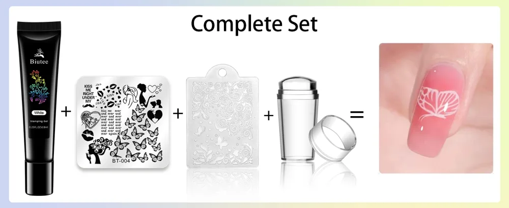 Biutee 12pcs nail stamping stencils plate set with storage bag Leaf/flower/animal/Love/Lace - product information 8
