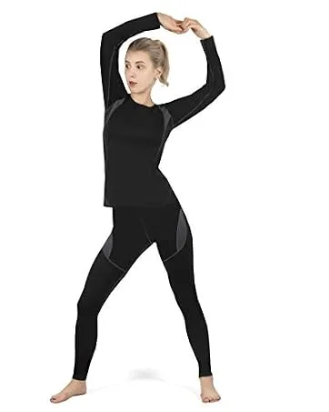 SAGUARO Men's Winter Thermal Underwear Warm Breathable Ski Underwear Functional Underwear Set Size S-2XL - thermounterwäsche damen