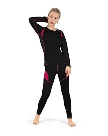 SAGUARO Men's Winter Thermal Underwear Warm Breathable Ski Underwear Functional Underwear Set Size S-2XL - thermowäsche damen