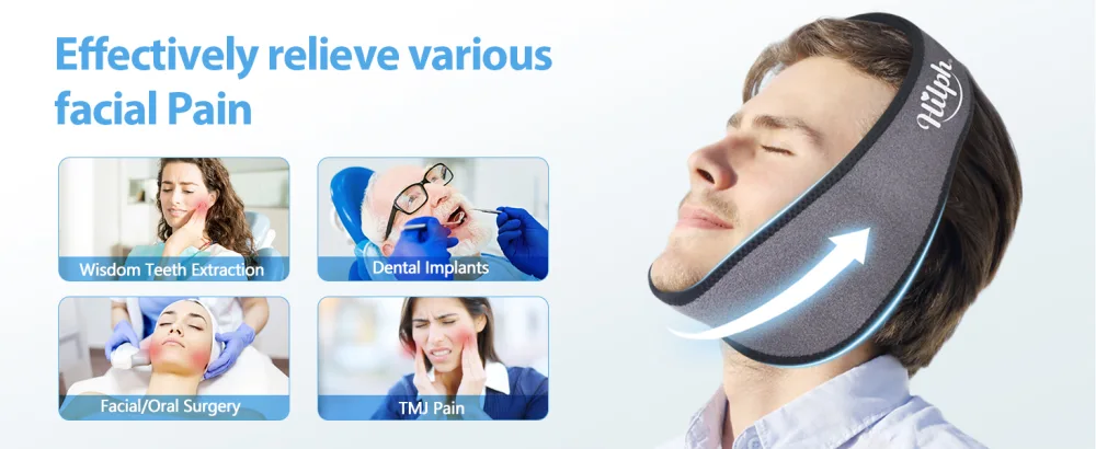 Hilph K hlpad's wisdom teeth face cooling compress Coolpack for pine chin adjustable cooling pillow cold warm compress for temporomandibular joint pain pine relaxation (gray) - Zahnpflege