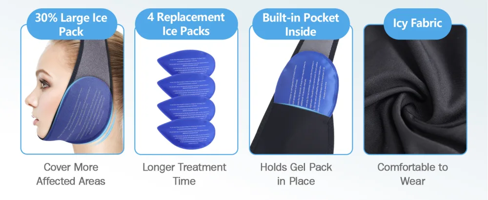 Hilph K hlpad's wisdom teeth face cooling compress Coolpack for pine chin adjustable cooling pillow cold warm compress for temporomandibular joint pain pine relaxation (gray) - Zahnpflege