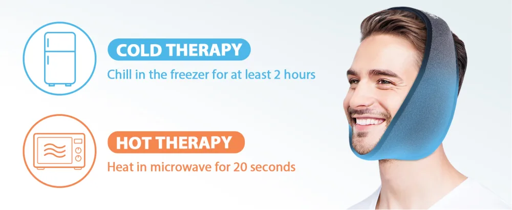 Hilph K hlpad's wisdom teeth face cooling compress Coolpack for pine chin adjustable cooling pillow cold warm compress for temporomandibular joint pain pine relaxation (gray) - Zahnpflege