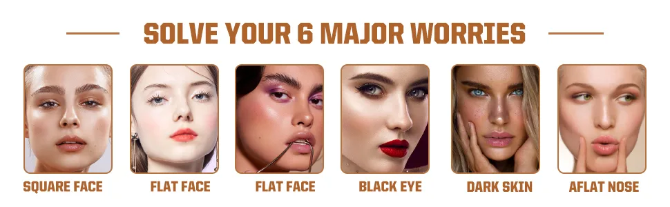 ONLYOILY 2 Pcs Contour & Highlighter Stick, Concealer & Bronzer Stick With Brush, Longwear Foundation Stick, Smooth, Blends Easily Face Makeup 01+04 - contour stick