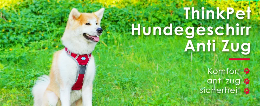Thinkpet no-pull dog harness breathable breast tableware for small medium large dogs adjustable soft running harness safe control padded reflective safety harness red harness and 150cm leash set XL (1 Pack) - Hundegeschirr