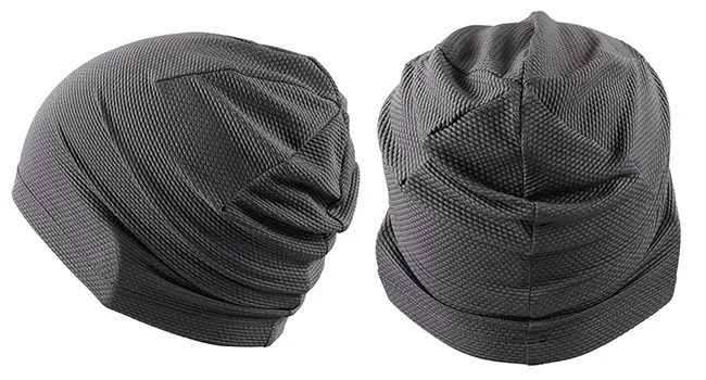 Wtactful 2PCs Summer thin hat beanie for men and women slouchy knitting hats made of breathable elastic unit size black+gray - Beanie Mütze