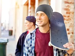 Wtactful 2PCs Summer thin hat beanie for men and women slouchy knitting hats made of breathable elastic unit size black+gray - Beanie Mütze