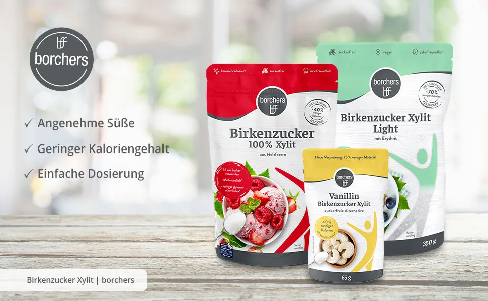 borchers Vanillin Birch Sugar | Sugar-free alternative to vanilla sugar | Fewer calories | 65 g - birkenzucker bff