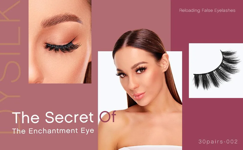 DYSILK 30 Pairs False Eyelashes 6D Fluffy Lashes Faux Mink Eyelashes Thick Fake Eyelashes Reusable Artificial Lashes of Different Styles Soft Lashes Multi-Pack - 10 Styles Mixed 002-10style black - 12345