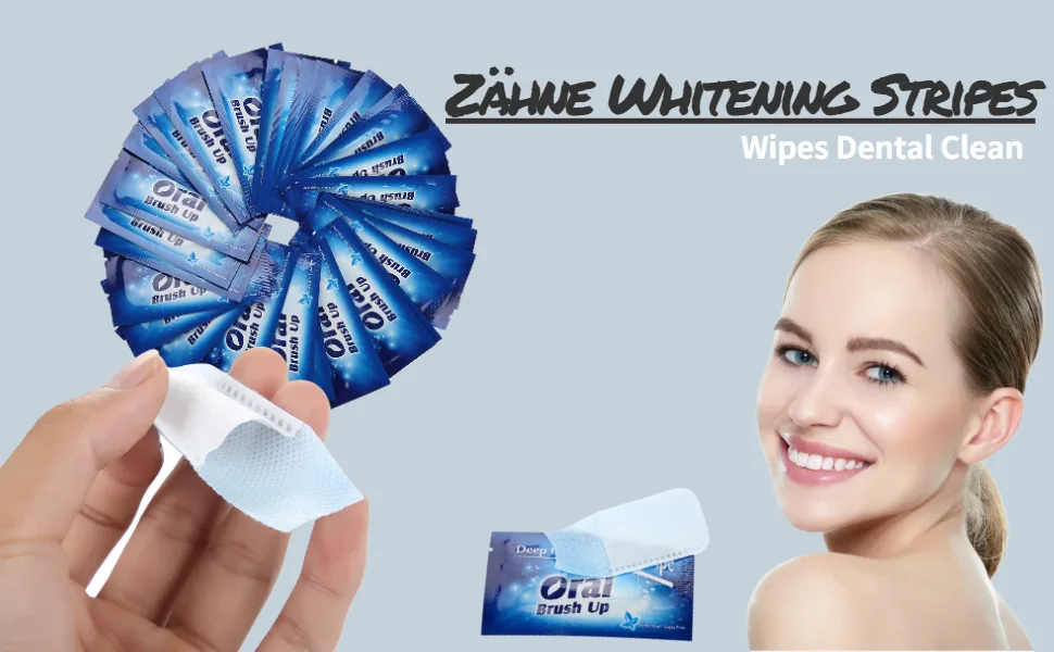 50Pcs Teeth Whitening Wipes Dental Clean Teeth Wipe Dental Cleaning Tool for Oral Deep Cleaning - Zahnaufhellung