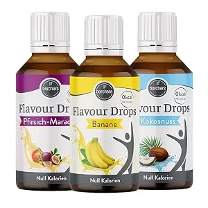 Borchers Flavor Drops Tasting Package |1 x raspberry strawberry and vanilla |3 x 30 ml |0 calories |Sweet fabric liquid |For cooking and baking |For drinks - probierpaket karibik pfirsich-maracuja banane kokosnuss
