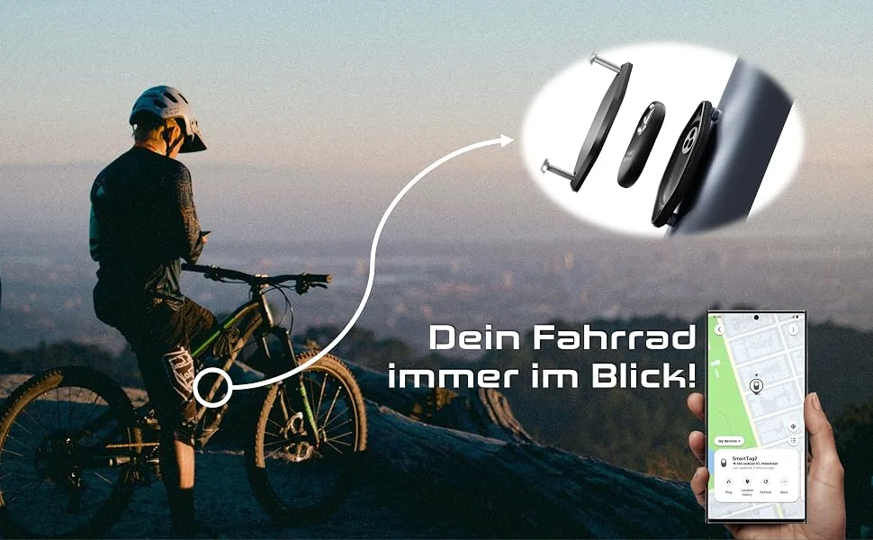 Grapid bicycle bracket for Samsung SmartTag 2 bicycle bracket - universal holder - tracker for theft protection - accessories case - safety screws - splash -proof - Grapid Smarttag smart tag 2 smarttag2 Fahrrad Halter samsung galaxy android gps bike mount zubehör