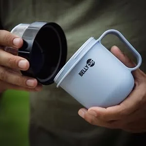 Fencchi's Austria mueslibecher to go - the original Bellycup - in MINT gray pink or blue - in single or double pack gray/blue double pack - Blauer Bellycup!