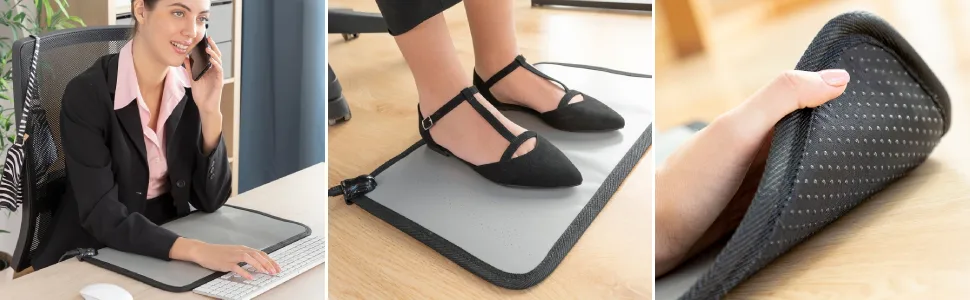 Innovagoods - electrically heated floor mat quick heating 2 temperature levels 40-50 C non -slip and waterproof gray 1 piece (1 Pack) rubber - Matte, Elektrischer Teppich, Matte, Teppiche, Heizung