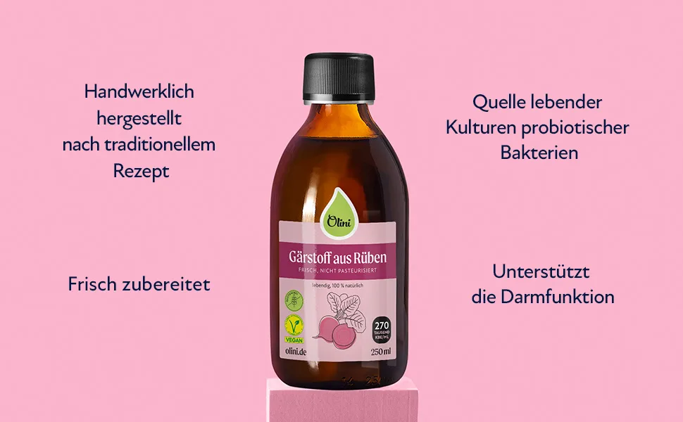 Olini fermentation from beets 1l - fresh without preservatives - not pasteurized - beetroot juice with spices - Natural probiotic drink from the beet fermentation silage 1 l (1 Pack) - Garstoff aus Ruben