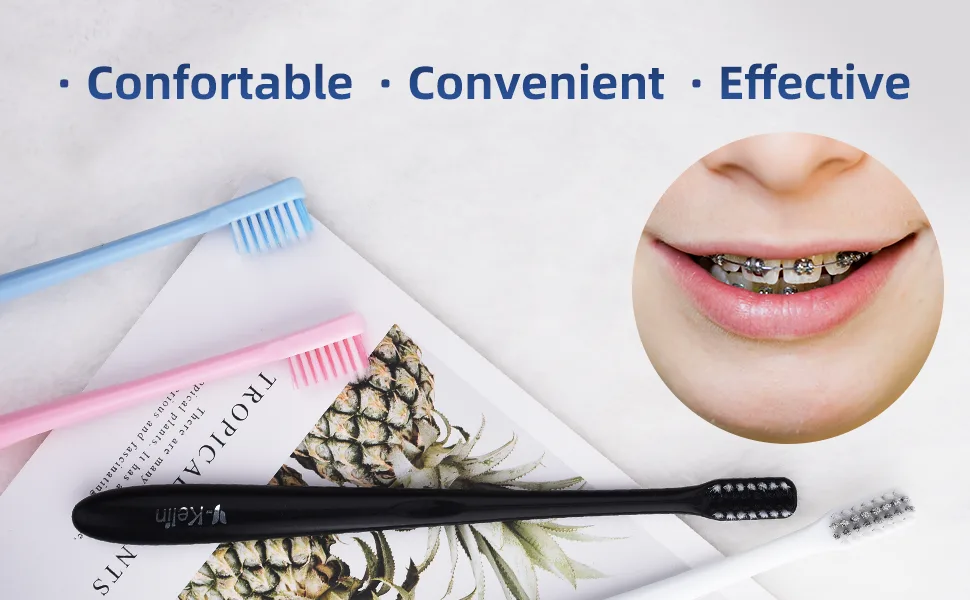 Y-key orthodontic toothbrush V-shape soft bristle 4 packs (color-sorted color not selectable) very soft toothbrush toothbrush 4 pieces (1 Pack) - product information 1
