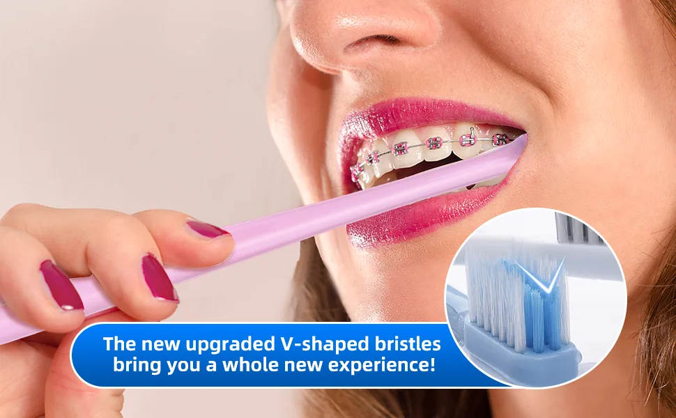 Y-key orthodontic toothbrush V-shape soft bristle 4 packs (color-sorted color not selectable) very soft toothbrush toothbrush 4 pieces (1 Pack) - product information 2