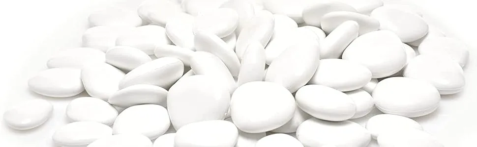 Kalapanta Kit Try-Pack 12 Mixed decorative stones (10 small 2 large white) recycled plastic for pots painting aquariums garden kit try-pack-mixed size white - sassi