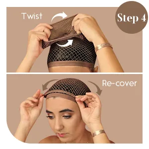 Dreamlover Wig Caps Brown Hair Net for Wigs 2 Pack - Schritt 4