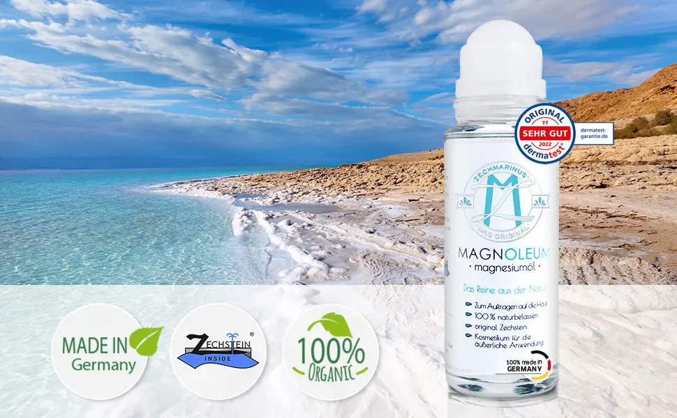 Magnesium oil roller for easy application 100% pure Zechstein magnesium chloride 75 ml. 75 ml (1 pack) - Magnoleum_Magnesiumoel_Roll-On
