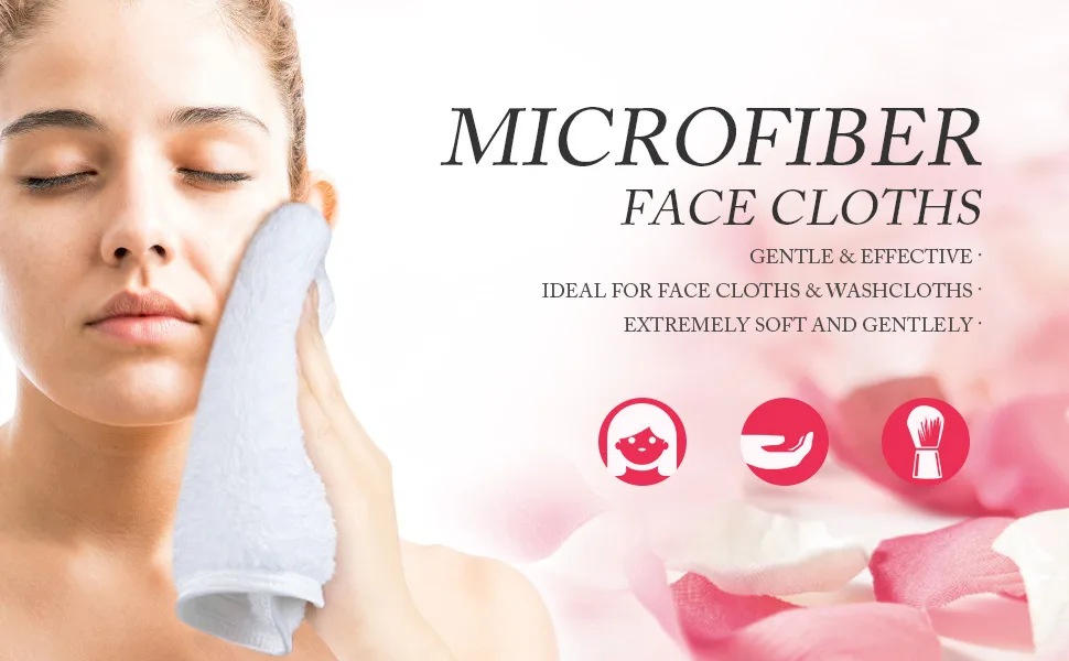 Microfiber facial cleaning towels 30x30cm make -up removered cloth - washable and reusable Microfiber make -up towel white 1 piece (6 Pack) - abschminktücher
